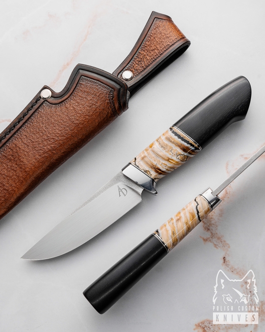 NÓŻ MYŚLIWSKI HUNTER 5 ELMAX MAMUT CZARNY GRAB AD