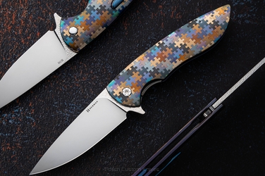NÓŻ SKŁADANY FOLDER BIG STING #0032 M398 PUZZLE HERMAN KNIVES