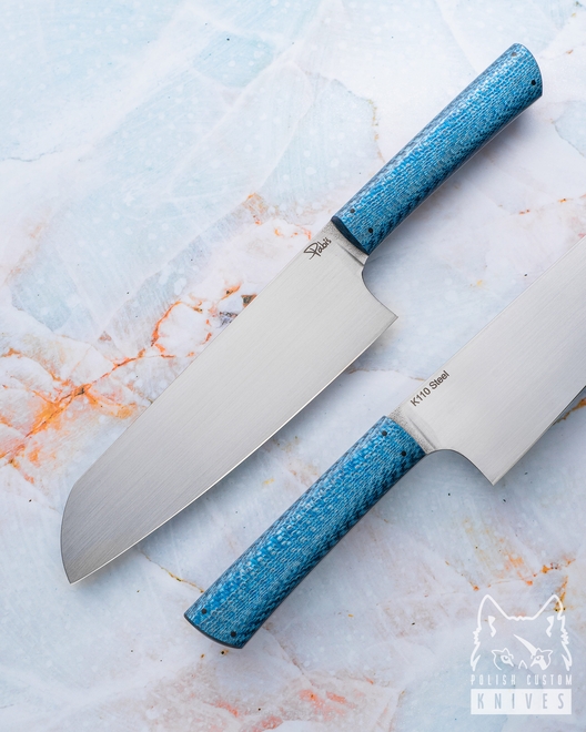 NÓŻ KUCHENNY SANTOKU FULTANG 180 5 D2 BLUE TWIIL PABIŚ