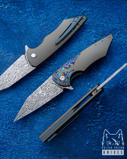 NÓŻ SKŁADANY FOLDER VESPERTILIO #0208 DAMASTEEL HALF DRESS HERMAN KNIVES