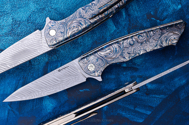 NÓŻ SKŁADANY FOLDER SLIM #0673 DAMASTEEL ETERNAL GARDEN HERMAN KNIVES