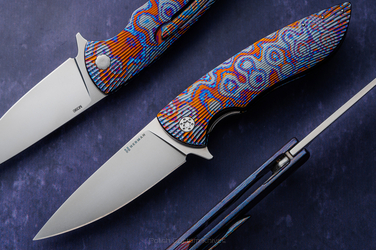 NÓŻ SKŁADANY FOLDER STING 681 BLACK TIMASCUS M390 HALF DRESS HERMAN KNIVES