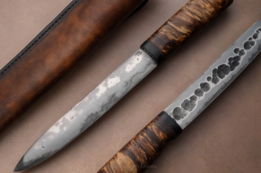 NÓŻ SURVIVALOWY MYŚLIWSKI JAKUT 3 SAN MAI G10 DRWNO STABILIZOWANE TS CUSTOM KNIVES