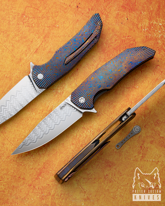 NÓŻ SKŁADANY FOLDER DRAGONFLY 4 DAMACORE TIMASCUS HERMAN KNIVES