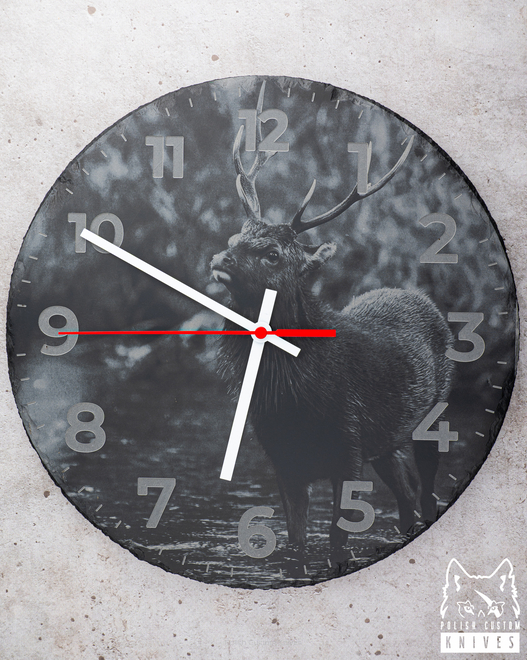 ZEGAR STOJĄCY 1 GRAWER JELEŃ JAPOŃSKI LZ LASER DESIGNS