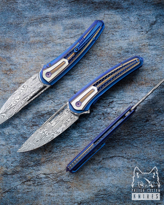 NÓŻ SKŁADANY FOLDER SPINNAKER #5 OF 33 DAMASTEEL LESBAR KNIVES