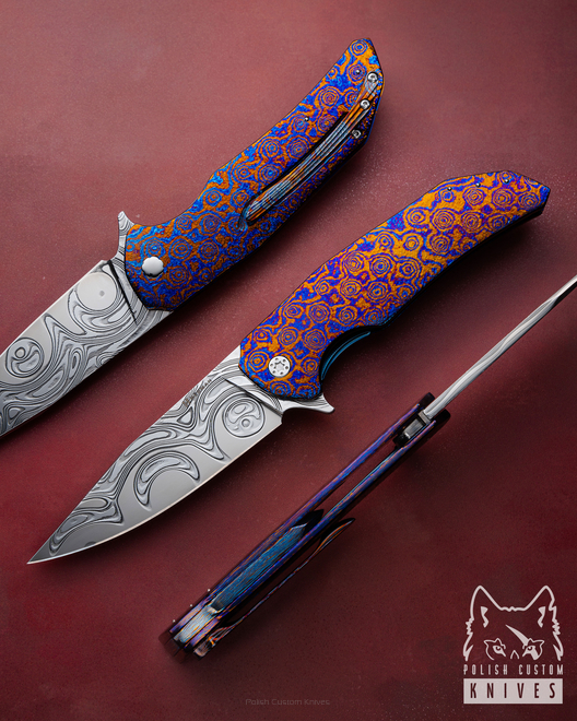 NÓŻ SKŁADANY FOLDER DRAGONFLY 355 TIMASCUS DAMACORE FULL DRESS HERMAN KNIVES