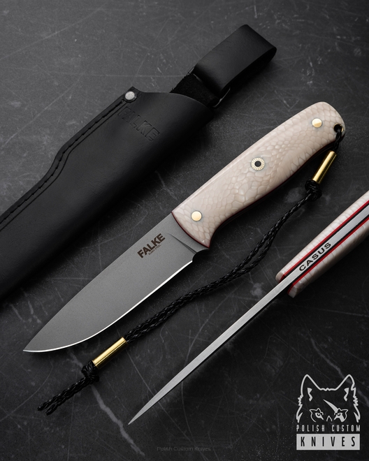 NÓŻ MYŚLIWSKI SURVIVALOWY CASUS INDIVIDUAL C 002 ELMAX BIAŁA JUMA DRAGON SKIN FALKE
