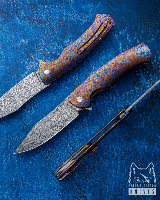 NÓŻ SKŁADANY FOLDER MANTIS 246 TIMASCUS DAMASTEEL FULL DRESS HERMAN KNIVES