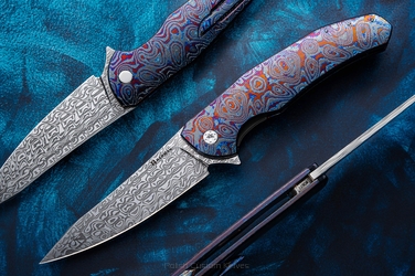 NÓŻ SKŁADANY FOLDER ISHTAR #0671 DAMASTEEL BLACK TIMASCUS HERMAN KNIVES