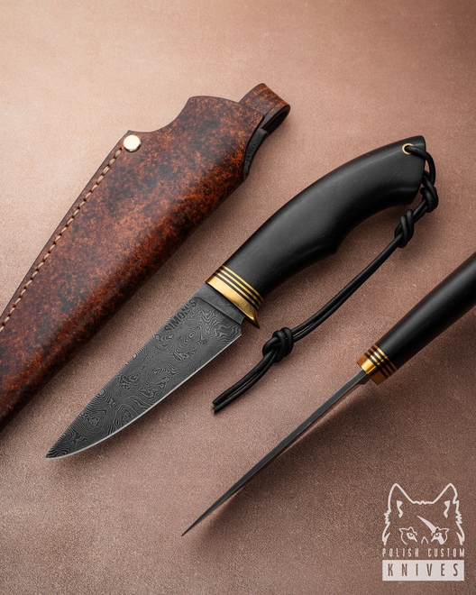 NÓŻ MYŚLIWSKI EKSKLUZYWNY AUTUMN WIND 13 DAMAST SIMON'S KNIVES