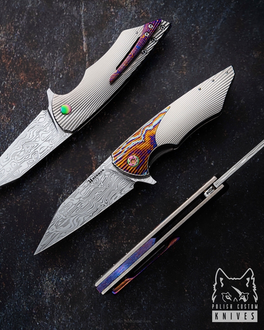 NÓŻ SKŁADANY FOLDER VESPERTILIO #0206 DAMASTEEL HALF DRESS HERMAN KNIVES