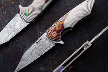 NÓŻ SKŁADANY FOLDER VESPERTILIO #0206 DAMASTEEL HALF DRESS HERMAN KNIVES