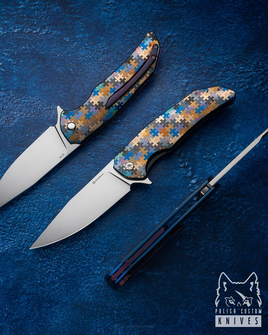 NÓŻ SKŁADANY FOLDER DRAGONFLY #0523 M398 PUZZLE ( C0116 ) HERMAN KNIVES