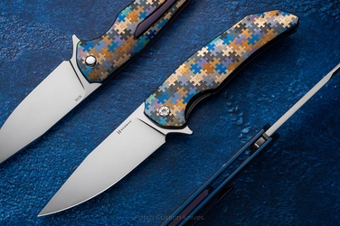 NÓŻ SKŁADANY FOLDER DRAGONFLY #0523 M398 PUZZLE ( C0116 ) HERMAN KNIVES