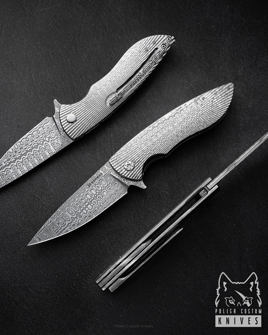 NÓŻ SKŁADANY FOLDER STING #0813 DAMASTEEL FULL DRESS HERMAN KNIVES