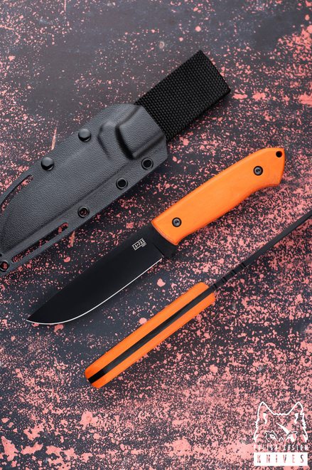 NÓŻ BUSHCRAFTOWY ULTRA OUTDOOR 10 NMV G10 POMARAŃCZOWY CERAKOTE ZA-PAS KNIVES