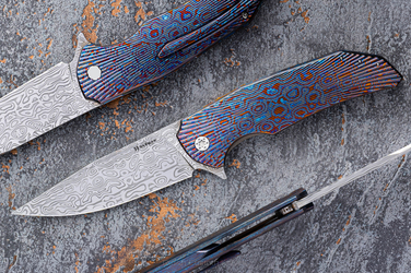 NÓŻ SKŁADANY FOLDER DRAGONFLY #0488 DAMASTEEL BLACK TIMASCUS FULL DRESS ( C0013 ) HERMAN KNIVES
