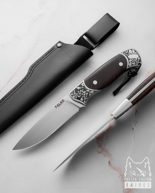 NÓŻ MYŚLIWSKI HUNTER ELEGANCE HE 016 M390 STABILIZOWANY ORZECH TURECKI FALKE KNIVES