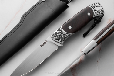 NÓŻ MYŚLIWSKI HUNTER ELEGANCE HE 016 M390 STABILIZOWANY ORZECH TURECKI FALKE KNIVES