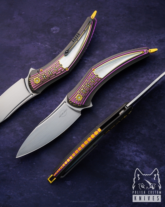 NÓŻ SKŁADANY FOLDER PLUS+ #2 DAMASTEEL LESBAR KNIVES