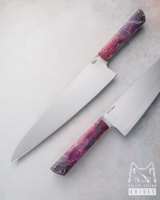 NÓŻ KUCHENNY CHEF 240 5 K110 DREWNO STABILIZOWANE PABIŚ