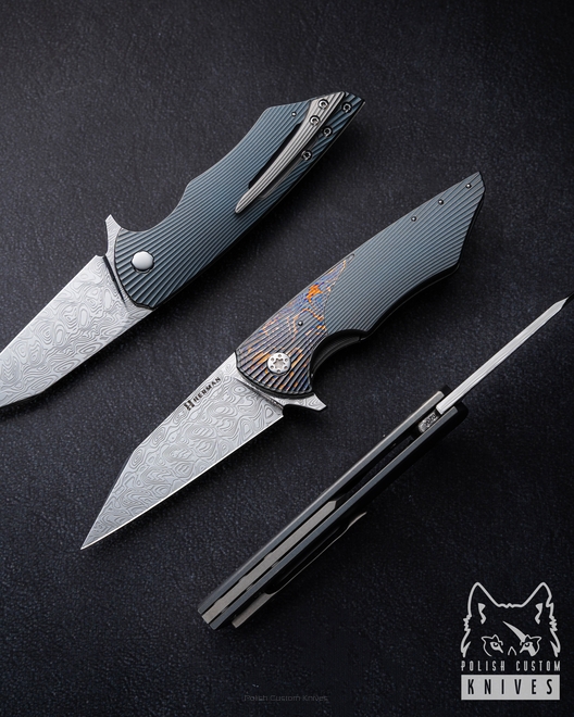 NÓŻ SKŁADANY FOLDER VESPERTILIO #0204 DAMASTEEL HALF DRESS HERMAN KNIVES