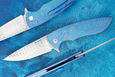NÓŻ SKŁADANY FOLDER STING #0898 DAMACORE BLACK TIMASCUS FULL DRESS HERMAN KNIVES