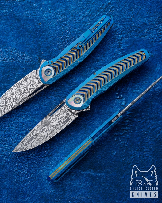 NÓŻ SKŁADANY FOLDER CHEVRON BIFROST #2 Z 33 DAMASTEEL LESBAR KNIVES
