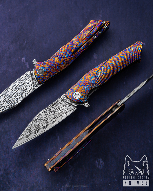 NÓŻ SKŁADANY FOLDER BEE 51 TIMASCUS FULL DRESS HERMAN KNIVES