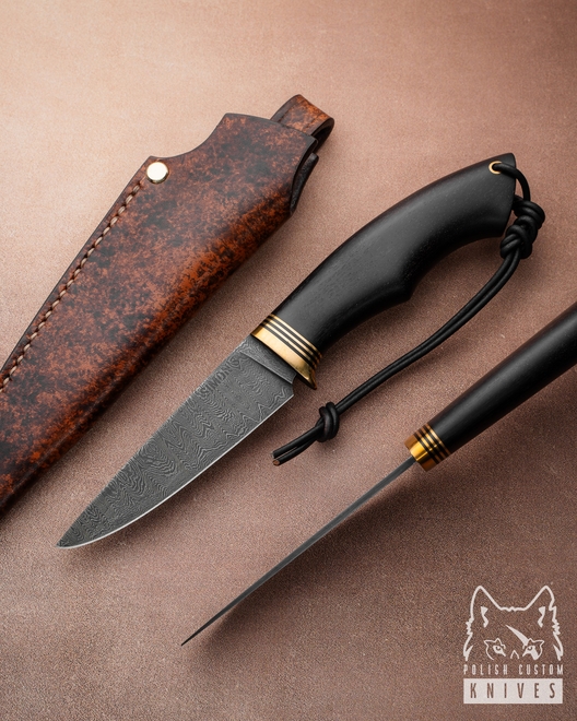 NÓŻ MYŚLIWSKI EKSKLUZYWNY AUTUMN WIND 14 DAMAST SIMON'S KNIVES