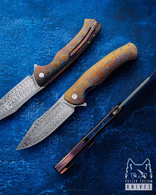 NÓŻ SKŁADANY FOLDER MANTIS 317 TIMASCUS DAMASTEEL FULL DRESS HERMAN KNIVES