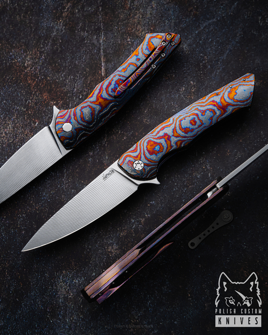 NÓŻ SKŁADANY FOLDER SLIM 15 BLACK TIMASCUS ALLEIMA FULL DRESS HERMAN KNIVES