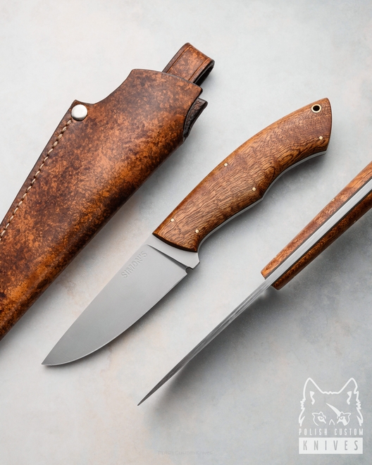 NÓŻ MYŚLIWSKI SURVIVALOWY POGWIZD HUNTER 26 K110 D2 MAHOŃ SIMON'S