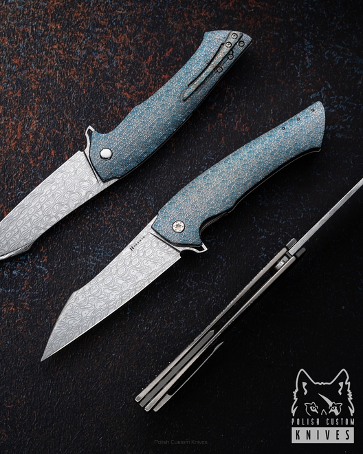 NÓŻ SKŁADANY FOLDER OVIUM GENERACJA 2 #0166 DAMASTEEL TESSERACT HALF DRESS HERMAN KNIVES