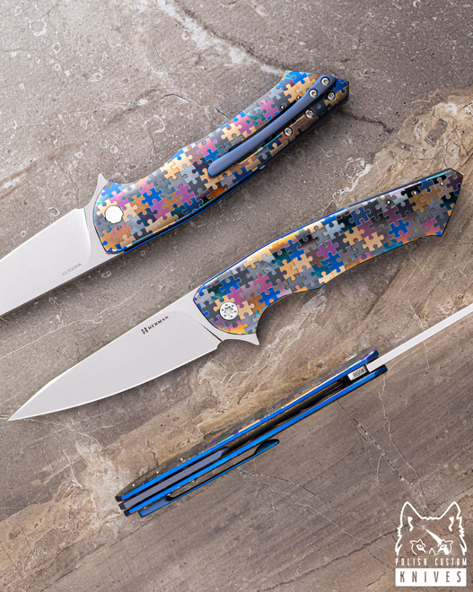 NÓŻ SKŁADANY FOLDER SLIM #0598 MAGNACUT PUZZLE HERMAN KNIVES