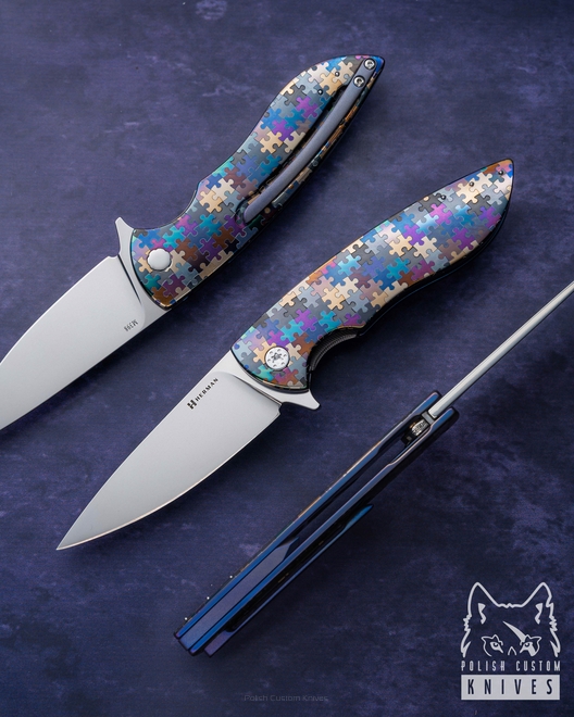 NÓŻ SKŁADANY FOLDER STING #0695 M398 PUZZLE HERMAN KNIVES