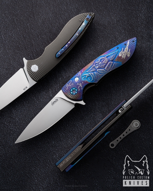 NÓŻ SKŁADANY FOLDER MICRO STING GROGU 5 M398 PIMPED BY MICHO HERMAN KNIVES