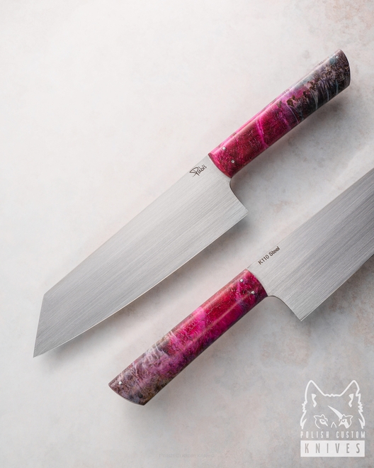 NÓŻ KUCHENNY BUNKA 180 2 D2 DREWNO STABILIZOWANE PABIŚ