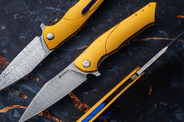NÓŻ SKŁADANY FOLDER BEE #0185 DAMASTEEL OERLIKON HALF DRESS HERMAN KNIVES
