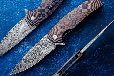 NÓŻ SKŁADANY FOLDER DRAGONFLY 361 BLACK TIMASCUS DAMASTEEL FULL DRESS HERMAN KNIVES