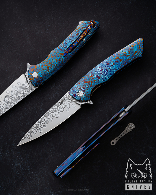 NÓŻ SKŁADANY FOLDER SLIM 4 DAMACORE TIMASCUS FULL DRESS HERMAN KNIVES