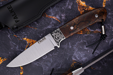 NÓŻ MYŚLIWSKI JF30 015 N690 STABILIZOWANA CZECZOTA OLCHY FALKE KNIVES
