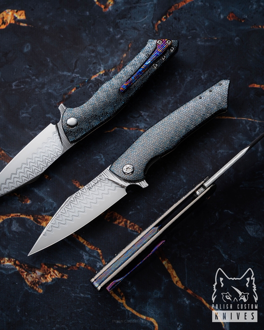 NÓŻ SKŁADANY FOLDER BEE #0264 DAMACORE TESSSERACT HALF DRESS HERMAN KNIVES