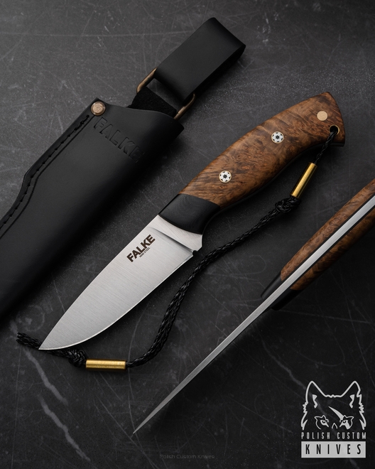 NÓŻ MYŚLIWSKI HUNTER INDIVIDUAL H174 N690 STABILIZOWANA CZECZOTA OLCHY FALK