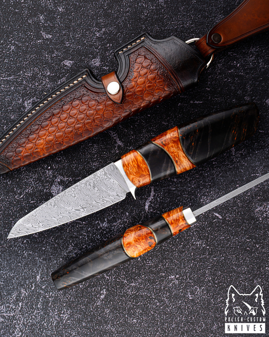 NÓŻ EKSKLUZYWNY EDC 1 DAMASTEEL CZECZOTA KLONU MOOSE KNIVES
