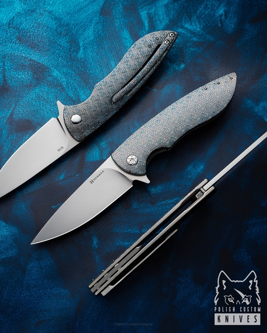 NÓŻ SKŁADANY FOLDER STING #0768 M398 TESSERACT SZLIF WKLĘSŁY HERMAN KNIVES