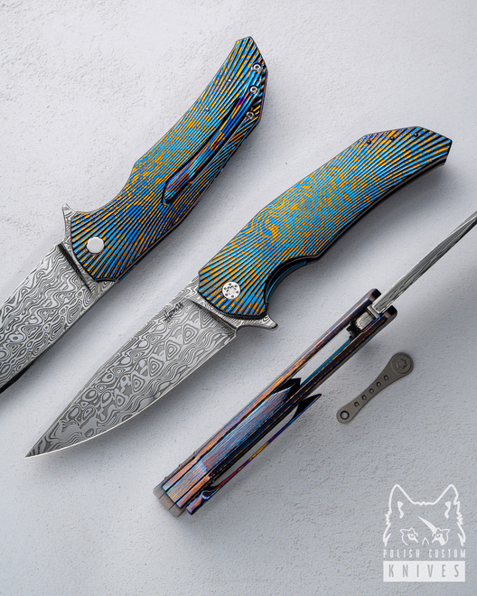 NÓŻ SKŁADANY DRAGONFLY 9 TIMASCUS DAMASTEEL HERMAN