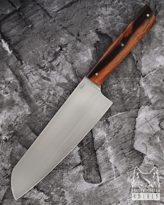 NÓŻ KUCHENNY SANTOKU 180 58 M390 IRONWOOD PABIŚ KNIVES