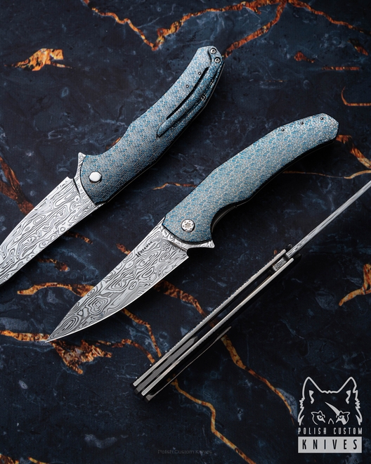 NÓŻ SKŁADANY FOLDER ISHTAR #0801 DAMASTEEL TESSERACT HALF DRESS HERMAN KNIVES